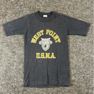 Vintage 80s West Point USMA Shirt Youth Medium Black Military Single Stitch